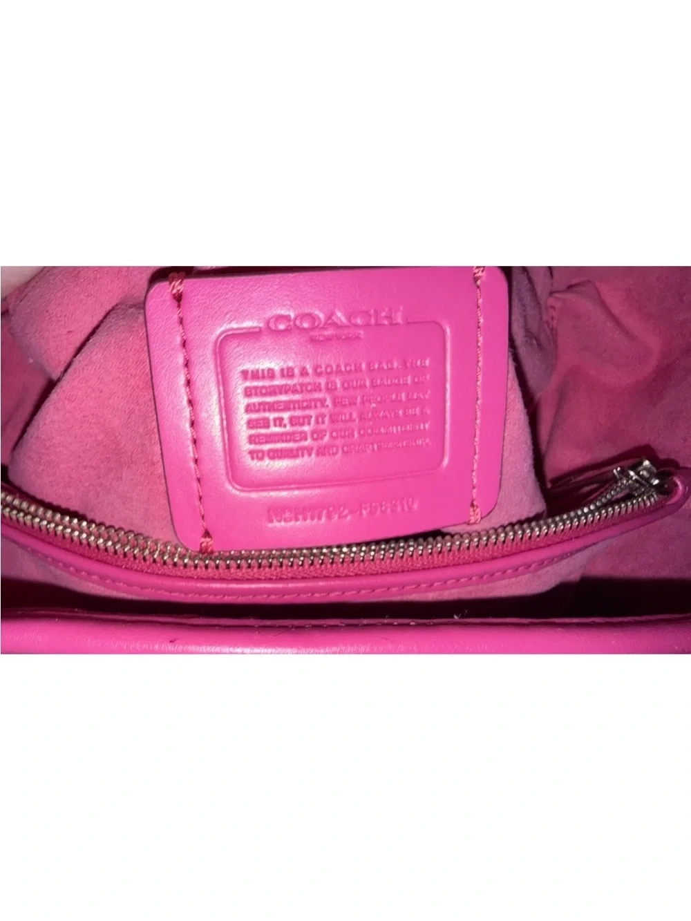 Coach Brown Monogram Satchel with Pink Trim and Cherry Charm